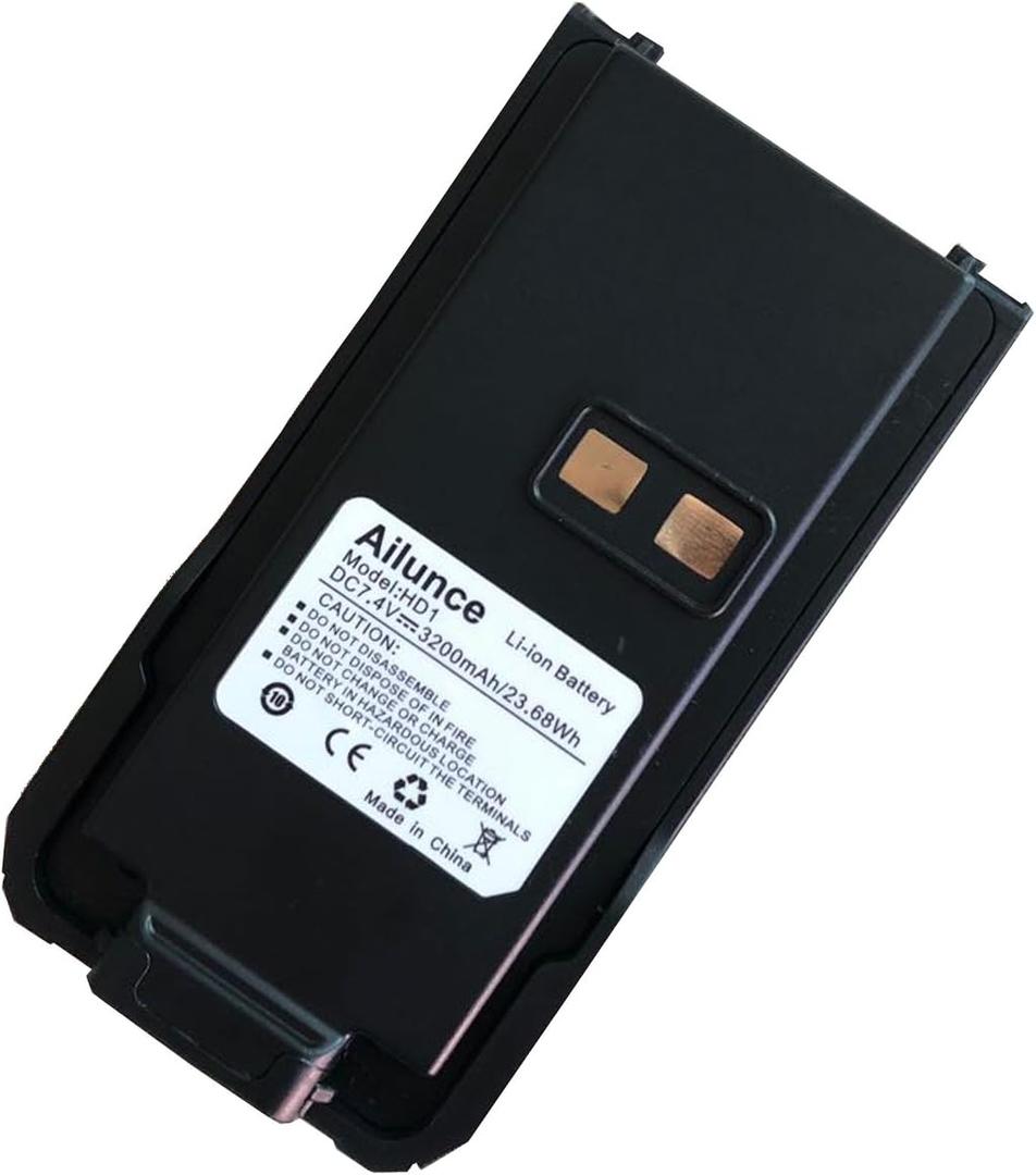 Original Replacement Battery, 3200mAh 7.4V Li-ion, for Ailunce HD1 HD2 Retevis RT29 RT29D RB23 Two Way Radio (1 Pack)