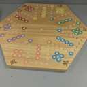 HOROW Wahoo Board Game Wooden Original Board Game Classic 2 Side Painted Fast Track Game for 4 Player and 6 Player with 30 Marbles,6 Dices for Family Game Night(6large,Log)