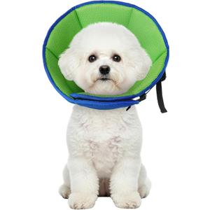 Dog Cone Collar After Surgery, Adjustable Soft Recovery Cone for Small Dogs to Stop Licking, Light-Weight Comfortable Elizabethan Collar for Dogs Anti-Bite Lick Protective Wound (S(Neck Girth:9.45"-11.81"), Blue)