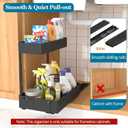 REALINN 2 Pack Expandable Under Sink Organizers and Storage, 2 Tier Under Cabinet Organizer, Heights Adjustable Pull Out Rack for Kitchen Bathroom Laundry, Black