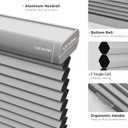 Joydeco Cellular Shades, Cordless Blackout Shades & Blinds for Indoor Windows, Honeycomb Blinds for Thermal Insulation & Noise Reduction (Grey, 32" W x 64" H)