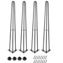 24Inch Reinforce Hairpin Table Legs for Furniture Set of4, Sturdy Cast lron Modern Metal Desk Legs,1300lbs Load Capacity for Coffee Table, Dresser Legs, Night Stand Desk Bench, Desk 