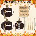 Vicenpal 3 Pcs Thanksgiving Fall Football Decorations for Home, Harvest Wooden Pumpkin Sign for Autumn Party Tiered Tray Centerpiece Table Decor Supplies, Thanksgiving Gift for Football Lover