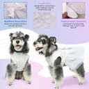 QBLEEV Dog Dress Tutu Skirt for Medium Girl Dogs Puppy，Sweet Dog White Princess Dresses with Bowknot and Rose Decor,Pet Lace Costume Summer Apparel Formal Clothes for Wedding Party Holiday, M