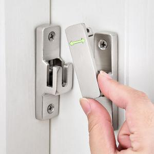 2 Packs Silvery 90/180 Degree Flip Latch - Heavy-Duty Lock Bolt for Gate, Barn, Garden, Fence, Shed, and Window Applications(Luminous)