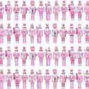 Hotop 48 Pcs Pink Christmas Nutcracker Iron on Patches Sew on Embroidered Nutcracker Applique Pink Christmas Decorations Soldier Figures Repair Patch for Hat Clothing Backpack Xmas DIY Craft