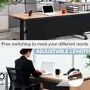 Tegeme 48'' Under Desk Privacy Panel with Cable Management Net Desk Skirt Self Adhesive Modesty Panel with Cord Organizer Pockets for Office Home Standing Workstation(Black)