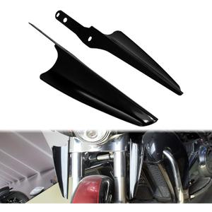 Front Fork Mount Wind Deflectors Compatible with Harley Electra Glide Road King Street Glide 1995-2023 (Color:Black)