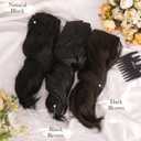 BARSDAR 12 Inch Wavy Black Clip in Hair Extensions - 6PCs Short Wavy Natural Black Clip in Hair Extensions for Women - Full Head Thick Soft Synthetic Hairpieces Daily Party Halloween