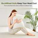 20"X26" Large Organic Buckwheat Pillow with Dual-Layer Pillowcase and Extra Buckwheat Hulls, Adjust Height and Firmness, Neck Support Pillow for Back and Side Sleepers (Off-white)