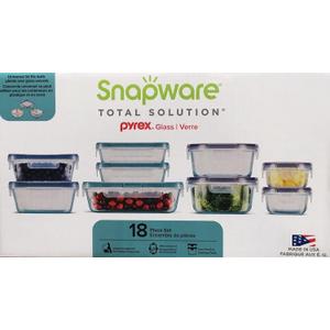 Snapware 18-piece Pyrex Glass Food Storage Set (Purple & Blue)