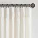 Pinch Pleated Natural Linen Curtains 104 Inches Long for Living Room Bedroom Patio Door Ceiling to Floor Custom Pleat with Hooks for Track Back Tab Light Filtering Drapes for Dining Room Cream Ivory