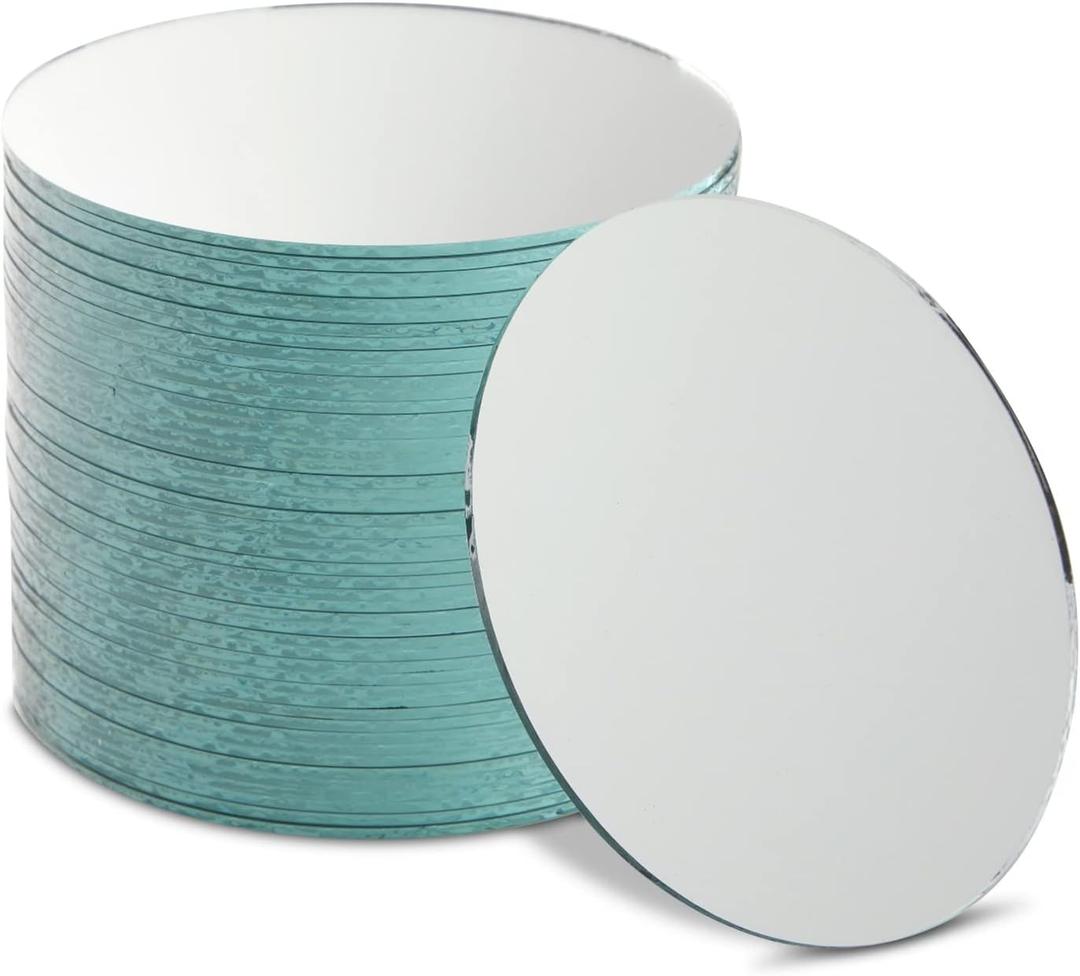 Juvale 50 Pack Small Round Mirrors for Crafts - 4 Inch, for DIY Home Projects, Decorations, Arts and Crafts Supplies
