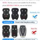 For GMC Chevy Key Fob Cover with Keychain, Key Fob Case Cover Fits for GMC Sierra Acadia Terrain 2500hd 1500 3500hd Yukon Chevy Silverado Suburban Car Accessories Smart Key