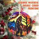 Christmas Ornaments, 3.5 Inch Ceramic Bigfoot Hanging Ornament, Christmas Tree Ornaments, Gifts for Boyfriend, Xmas Gifts, Unique Gift Idea, Perfect for Holiday Party, Tree, Window, Wall Decor (Mythology Sasquatch)