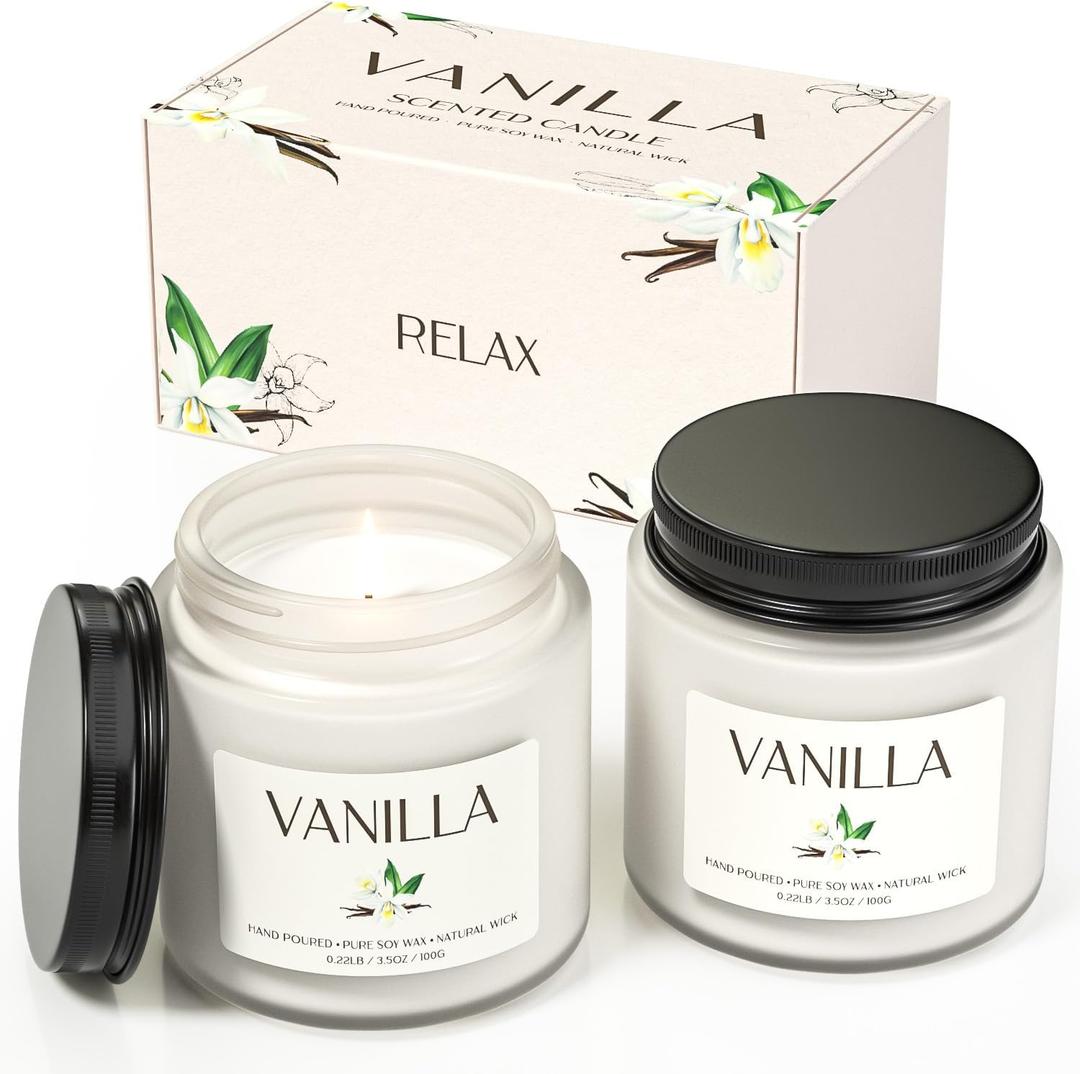 Waxcanpy Vanilla Candle, Soy Candles for Women, Soy Candles for Home Scented, 1 Pack Aromatherapy Candle Gift Set for Relaxing, Stress Relief & Home Decor