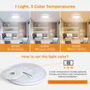 BLNAN LED Flush Mount Ceiling Light, 9 Inch 18W 3000K/4000K/5000K Hardwire Light Fixture, Ultra Thin Round White Lamp for Kitchen Porch Bedroom Hallway Stairwell Basement, Non-dimmable 2 Pack