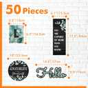 50PCS Modern Farmhouse Bulletin Board Decor, Inspirational Wall Decorative Sign Positive Saying Posters Growth Mindset Accents Set for Middle High School Classroom Home Teachers Parents Students