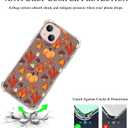 Fall Leaves Pumpkin Acorns Case Compatible with iPhone 15 Plus, Aesthetic Autumn Halloween Case for iPhone 15 Plus for Teens Men and Women, Cool TPU Bumper Phone Case Cover