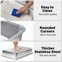 FUTAM Stainless Steel Litter Box Extra Large, XXXL Metal Litter Boxes