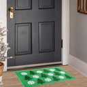 JarThenaAMCS Christmas Bathroom Rug 19.7 x 31.5 Inch Green Tree White Snowflake Absorbent Non Slip Shower Rug Front Mat for Xmas Winter Holiday Home Decoration