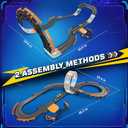 Slot Car Race Track Sets with 4 Slot Cars, Ideal Birthday Xmas Gifts Toys for Kids Boys Ages 6 7 8-12, Battery or Electric Race Car Track Set with Dual Racing Game, Flash Circular Track, Lap Counter, Large