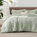 Bedsure King Size Comforter Set  Celadon Green Soft Bedding for All Seasons, Cationic Dyed Bed Set, 3 Pieces, 1 King Size Comforter (104"x90") and 2 Pillow Shams (20"x36"+2")