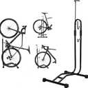 Adjustable Height Vertical Bike Stand for 24"-29" Standard Bikes,Bike Rack with Maintenance Function,Maximum Load Capacity of 44 Lbs, Space-Saving Indoor Bicycle Stand for Garage,Apartment