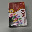 Warm Multi Color Christmas Lights - 20 ft String of 105 Incandescent Mini Bulbs Multifunctional Lighting Modes, for Decorative, Bedroom, Outdoor, Xmas Twinkle Tree Lights with Green Wire Total 21.6 ft