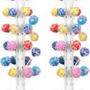 Treela 2 Pack Cake Pop Stand Lollipop Tree Holder Stand 60 Hole Wood Cake Candy Decorative Dessert Table Display for Party Wedding Baby Showers Birthday Anniversaries Holiday Party Favors(White)