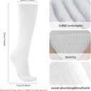 Women's & Men's Scrunch Knee High & Crew Boot Socks - Neon Slouchy Tube Long Socks Pack (White)