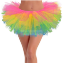 Tutus for Women Adult Tutu Skirts for Women 5 Layers Tulle Skirt Halloween Tutu Womens Tutu Skirt 80s Costumes for Women Rainbow