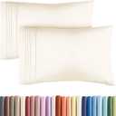 King Pillow Cases Set of 2 - Ultra Soft Hotel Quality Pillowcase Covers - Luxury Comfy Bedding for Women, Men, Kids and Teens - Machine Washable Pillow Protectors - 2 Piece Set - King Size Off White