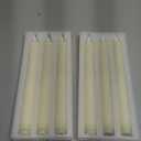 Homemory Real Wax LED Flameless Taper Candles (NO Remote) Timer, 9.6 Inches Ivory Fake Candlesticks, Dripless Battery Operated Window Candle with 3D Flickering Flame for Fireplace Xmas Halloween