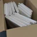 Kigley 12 Pcs Linen Closet Organizers and Storage Foldable Clothing Bins Large Foldable Box with Window Storage Baskets for Closet Shelf Clothes Jeans Toys Organization, Beige