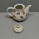 Porcelain Teapots,Lovely Strawberry Design Tea Pot for Tea or Coffee,Ceramic Teapot with Lids,Home and Kitchen Dining Serveware Pot,Beige