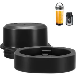 Replacement Blade Cover & Vessel Cap for Ninja Blast Portable Blender BC100/BC151, Parts & Accessories, Leakproof Food-Grade Dishwasher Safe (Black)