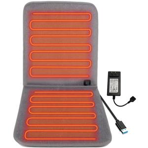 WOOLALA USB Heated Seat Cushion for Office Chair, Large Heating Area Heated Seat Cover Therapy Heating Pad for Back, Lumbar, Hip, Thigh with 3 Temperatures Levels, 17In * 35.5In