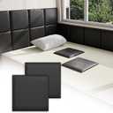 3D Anti-Collision Wall Padding for Kids, Black Peel and Stick headboard Panels, Self-Adhesive Headboard Panels for Wall, Bedroom/Living Room Upholstered Wall Panel(4 Pack -11.8" x 11.8")