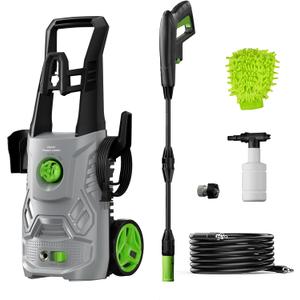Pressure Washer, 4200PSI 2.6 GPM Power Washer with Foam Cannon 23FT Hose PATOOLIO Electric High Pressure Washer for Fences, Patios, Decks, Patios and Cars Powerwasher (Gray)