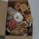 6ft Long Thanksgiving Artificial Garland with Pumpkin Autumn Mixed Eucalyptus Garland Farmhouse Hanging Rustic Fall Wreath Decor for Front Door Kitchen Fireplace Home Indoor Outdoor