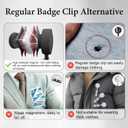 2 Pcs Retractable Magnetic Badge Reel, Diamond Design Strong Magnetic Badge Holder, Name ID Tag Clip with 24 Inch Pull Cord for Nurses Teachers Office Staff (Black & Beige)