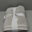 Cozy Earth Ribbed Bath Towel Set - 60% Cotton 40% Viscose from Bamboo Bathroom Towels - Soft & Absorbent Textured Ribbed Pattern - 2 Pack Light Grey (30" x 58")