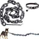 6 Ft Funny Dog Leash - Giant Plastic Chain Leash with Puppy Collar for Small Dogs, Cats, and Puppies - Black Funny Chain Dog Leash