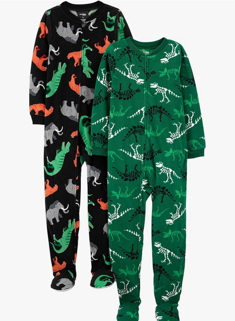 Simple Joys by Carter's Kids' Loose-fit Flame Resistant Fleece Footed Pajamas Size 8