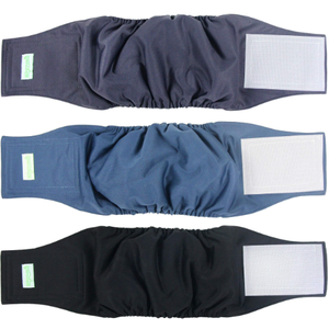 wegreeco Washable Dog Diapers  Washable Male Dog Belly Wrap  Pack of 3  (Black, Charcoal, Navy, Medium)