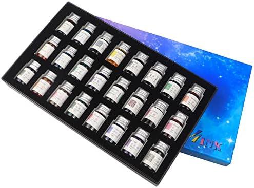 AOKUY 23 Colors Calligraphy Ink Set, Colorful Dip Pen Ink With Gold Powder for Drawing and Writing Art