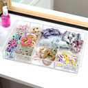 ZEXALOR 8-Section Clear Drawer Organizer, Large Acrylic Drawer Divider Tray for Desk,Bathroom,Office Makeup,Junk, Plastic Drawers Organizer 13.7" x 8.7" x 2" (8-Section)