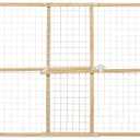 MidWest Homes for Pets Wire Mesh Pet Safety Gate, Dog Gate Expands From 29 - 50 Inches Wide, 32 Inches Tall, Wood, Powder Coated Wire