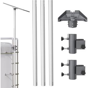 Starlink Pole Mount Gen 3 10FT Starlink Rv Mount with Starlink Gen 3 Pipe Adapter Fits 0.8-1.96 inch Ladder Rails